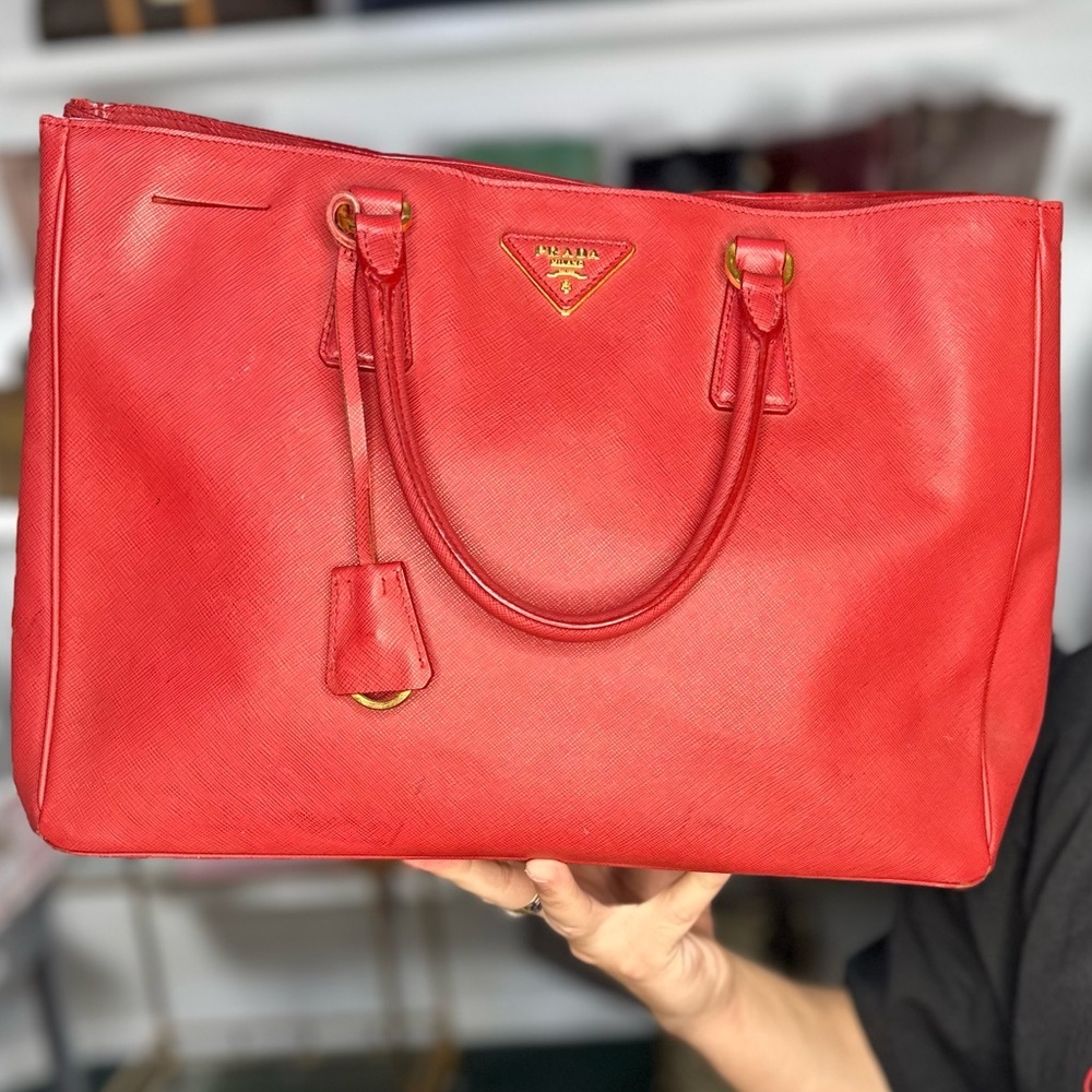Prada Red Leather Tote